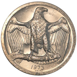 1973 Silver Metals International “Eagle on Branch / Eagle Over Globes” - 1 Troy Ounce Silver Round
