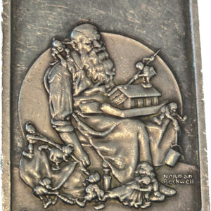 1975 Norman Rockwell 'Slumbering Santa' - Second Annual Christmas Ingot